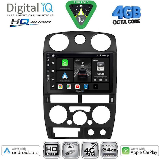 Digital IQ Ηχοσύστημα Αυτοκινήτου Isuzu D-Max 2008-2012 (Bluetooth/USB/WiFi/GPS/Apple-Carplay/Android-Auto) με Οθόνη Αφής 9"
