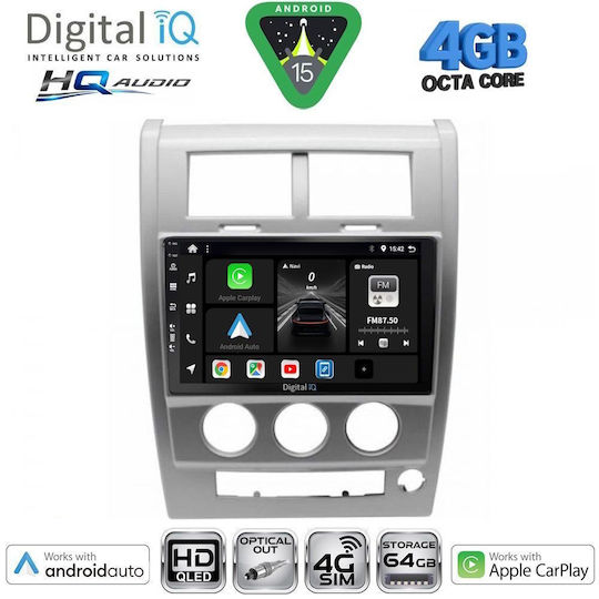 Digital IQ Car Audio System for Jeep Cherokee / Liberty 2007-2014 (Bluetooth/USB/WiFi/GPS/Apple CarPlay/Android Auto) with 10" Touch Screen