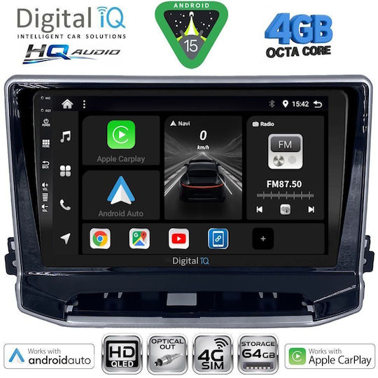 Digital IQ Car Audio System for Jeep Compass 2022 with Touch Screen 10" Digital IQ BXK 19279_CPAA Bluetooth USB Wi-Fi GPS Apple CarPlay Android Auto