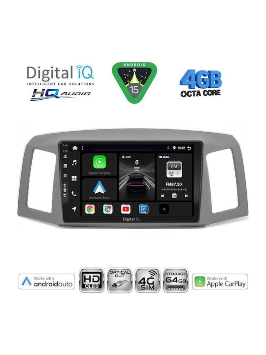 Digital IQ Car Audio System for Jeep Grand Cherokee 2005-2007 Bluetooth USB WiFi GPS Apple CarPlay Android Auto with 10" Touch Screen