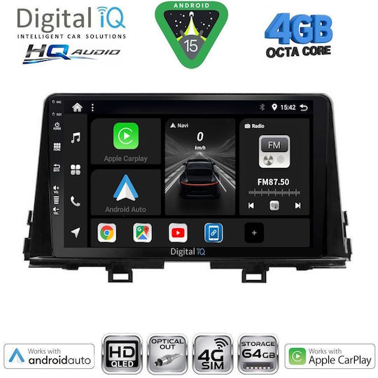 Digital IQ Ηχοσύστημα Αυτοκινήτου για Kia Picanto 2021 (Bluetooth/USB/WiFi/GPS/Apple-Carplay/Android-Auto) με Οθόνη Αφής 9"