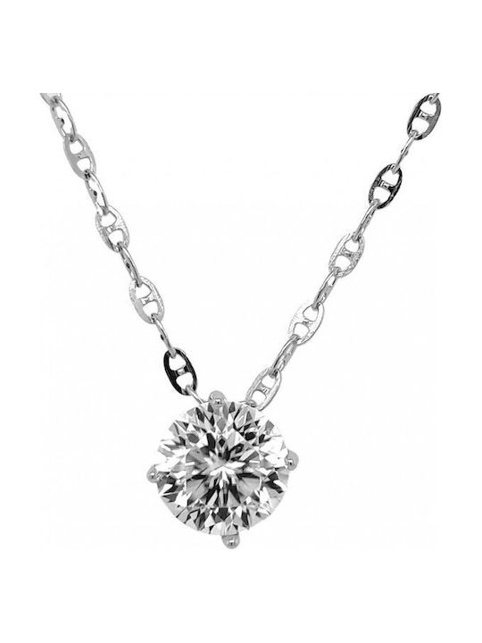 Κολιέ Ασήμι 925 Moissanite 6.5mm 1.0ct D