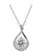Κολιέ Ασήμι 925 Δάκρυ Moissanite 6.5mm 1.0ct D