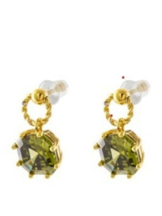 Oxette Earrings Hoops Silver Gold Plated with Stones