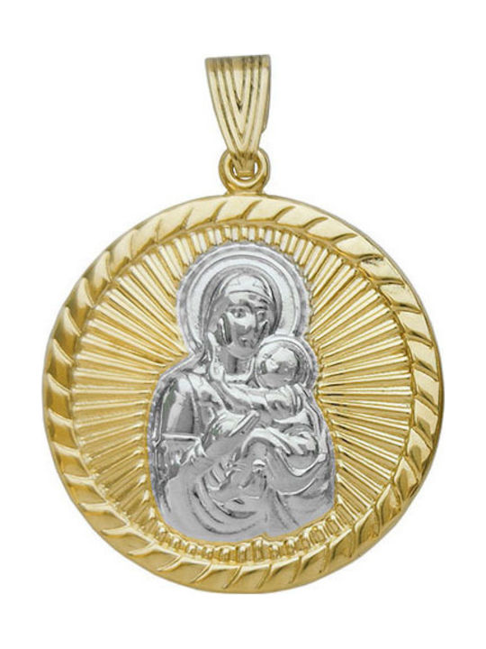Ioannis Kosmima Pendant Kids Charm with Virgin Mary in 9K Gold AFP-924734Y