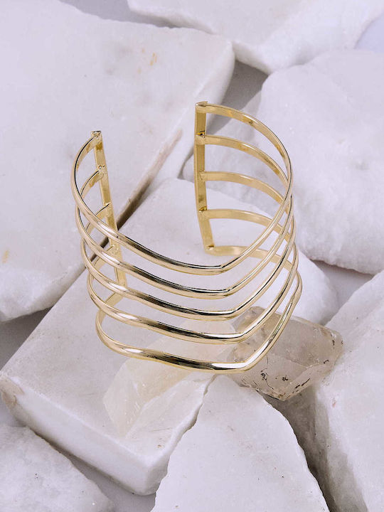 Celestino Γυναικείο Βραχιόλι Cuff Φαρδύ Χρυσαφί