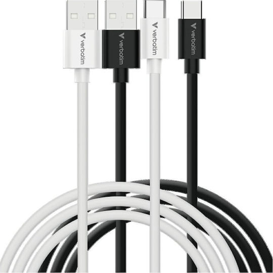 Verbatim USB 2.0 Cable USB-C Male - USB-C 18W Black 2 Pieces