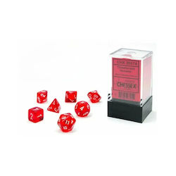 Set 7 Mini Würfel Transparente Würfel Rot Weiß ...