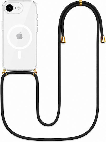 Калъф Силиконов Връзка Черен iPhone 17 Pro Прозрачен Magline