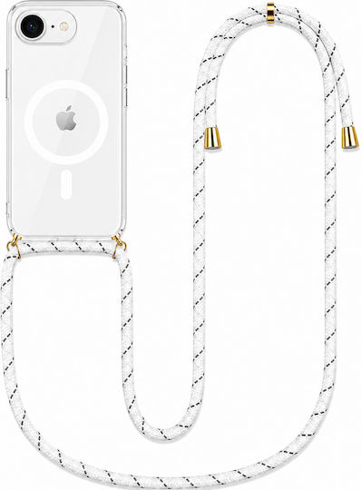 Калъф Силиконов Връзка Бял iPhone 16e Прозрачен Magline