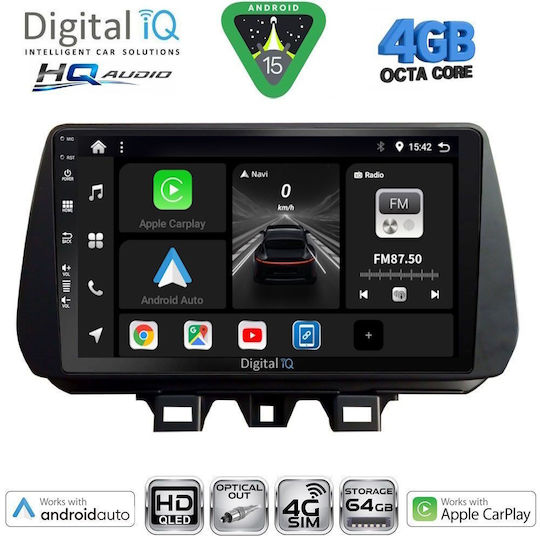 Digital IQ Ηχοσύστημα Αυτοκινήτου για Hyundai Tucson 2019-2023 (Bluetooth/USB/WiFi/GPS/Apple-Carplay/Android-Auto) με Οθόνη Αφής 9"