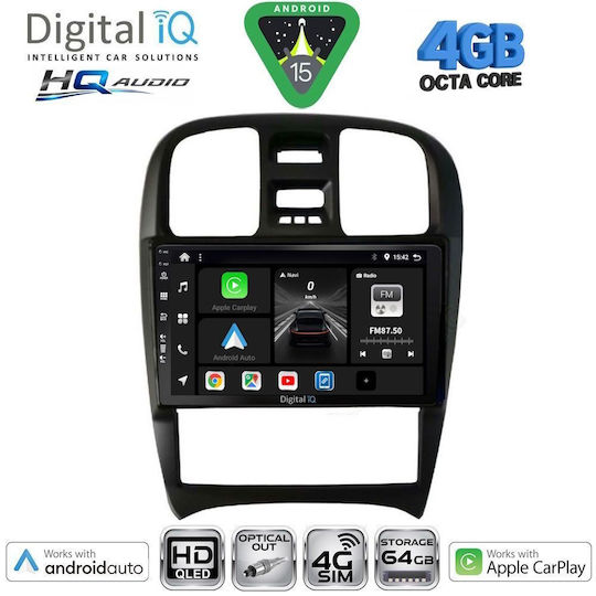 Digital IQ Car Audio System for Hyundai Sonata 2000-2006 Bluetooth USB WiFi GPS Apple CarPlay Android Auto with 9" Touch Screen