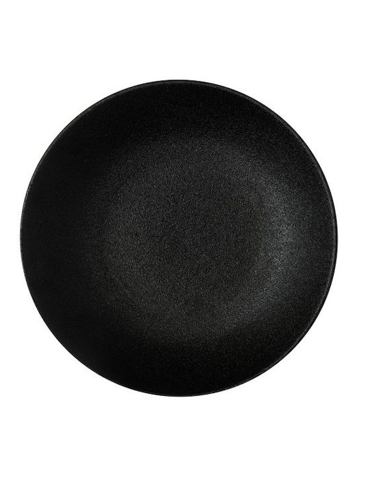 GTSA Volcanic Black Porcelain Deep Plate with Diameter 23cm