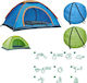 Summertiempo Summer Camping Tent Pop Up Green for 4 People 200x200x130cm
