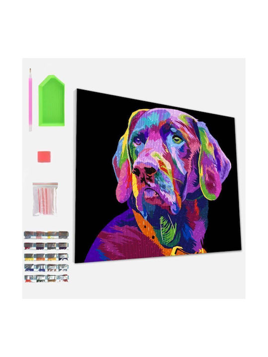 Splat Planet Dog Painting on Canvas 30x40cm
