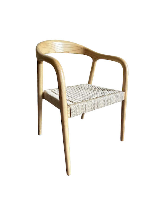 Schumet Wooden Dining Armchair Natural 56x56x78cm