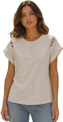 Floria Blouse Ecru/Beige