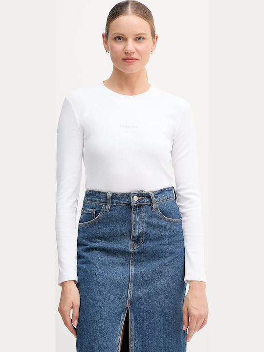 Calvin Klein Women's Long Sleeve Blouse White