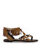 Flache Sandalen Für Damen Tabac Braun