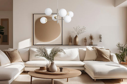Light Home Κρεμαστό Φωτιστικό Χρυσό με Ντουί E14