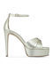 Damen Sandalen Aus Leder Gold