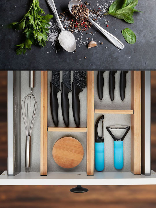 Relaxdays Brown Drawer Cutlery Tray