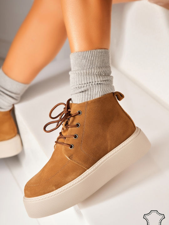 Botinelli Suede Damen Stiefeletten Braune Botin...
