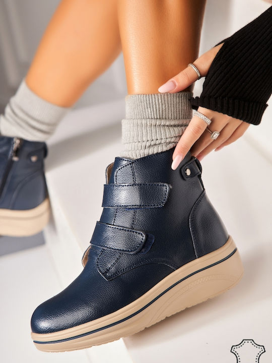 Botinelli Leder Damen Stiefeletten Marineblaue