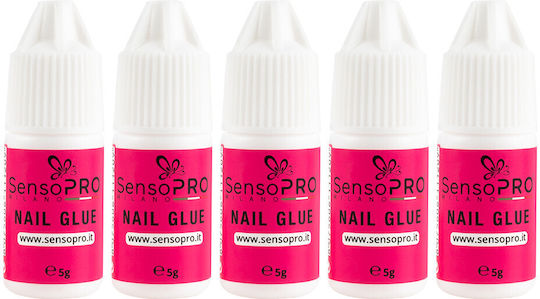 Nail Tips Glue Sensopro Milano Set 5 X 5g