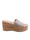 Platforme Dama Tip Slip On Bej