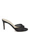 Leather Mules With High Heel In Black Colour