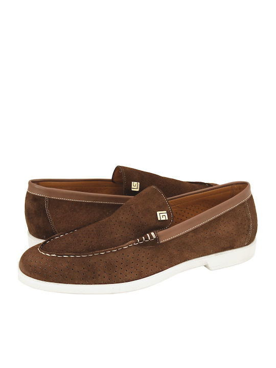 Suede Herren Mokassins in Tabac Braun Stilart