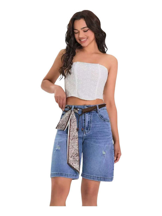 Miss Good Women's Jean Bermuda Blue