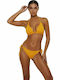 Solids Bikini Slip με Κορδονάκια Κίτρινο