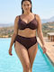 Women's Bikini Swimsuit R8405 Bikini Set with Light Padding Brown