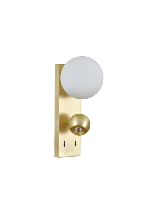 VK Lighting Φωτιστικό Τοίχου με Ντουί G9 και Διακόπτη Χρυσό