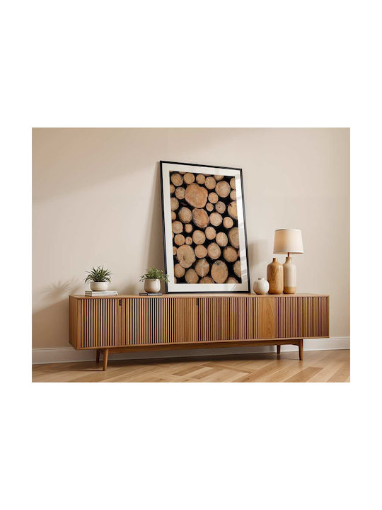 Poster Logs Pst25112 40cm X 50cm Κορνίζα Καφέ Ξ...