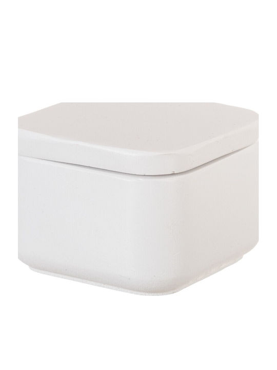 Ceramic Square Unpainted White Jewelry Box K1044 6x6x4.2cm Nv-1201044