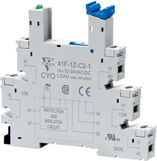 Bază Șină 1p Relay Slim 41f-1z-c2-1-w Cyo 01.078.0115 10 Bucăți