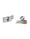 Thirard Cilindru De Securitate 62mm (31-31) Cu Mâner Și 5 Clape Argintiu