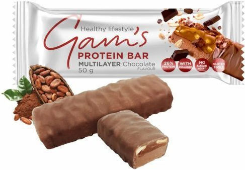 Gam's Baton Proteic cu Aromă de Ciocolată 50gr