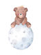 Kids Poster Little Bear On The Moon 50x40cm
