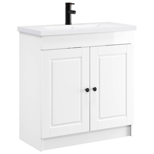 vidaXL Pătrat Cu Chiuvetă M56xL37.5xÎ81cm Alb