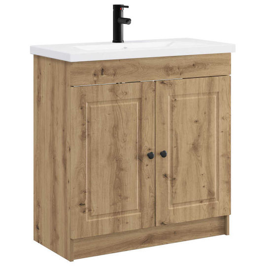 vidaXL Pangă Cu Lavoar M56xL37.5xÎ81cm Stejar