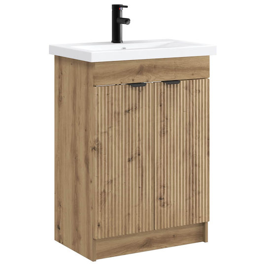 vidaXL Vanity Unit with Washbasin M78.5xW37.5xH81cm Oak