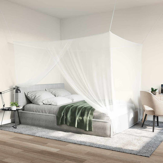 Vidaxl Κουνουπιέρα Κρεβάτι 156 Πλέγμα 3 Pcs Λευκό Πολυεστέρας