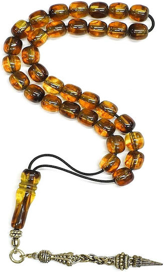 Roloi Komboloi Worry Beads with 33 Beads Made of Resin Length 33cm Multicolour