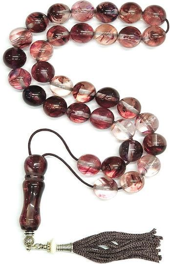 Roloi Komboloi Worry Beads with 33 Beads Made of Resin Length 41cm Multicolour