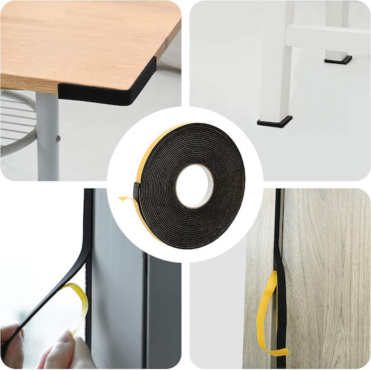 vidaXL Αυτοκόλλητη Αφρώδης Ταινία Μαύρη 10mx15mm 8721364729452