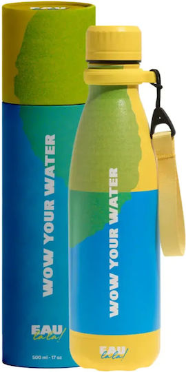 Eau Lala Μπουκάλι Θερμός Ανοξείδωτο BPA Free 500ml Κίτρινο με Λαβή
